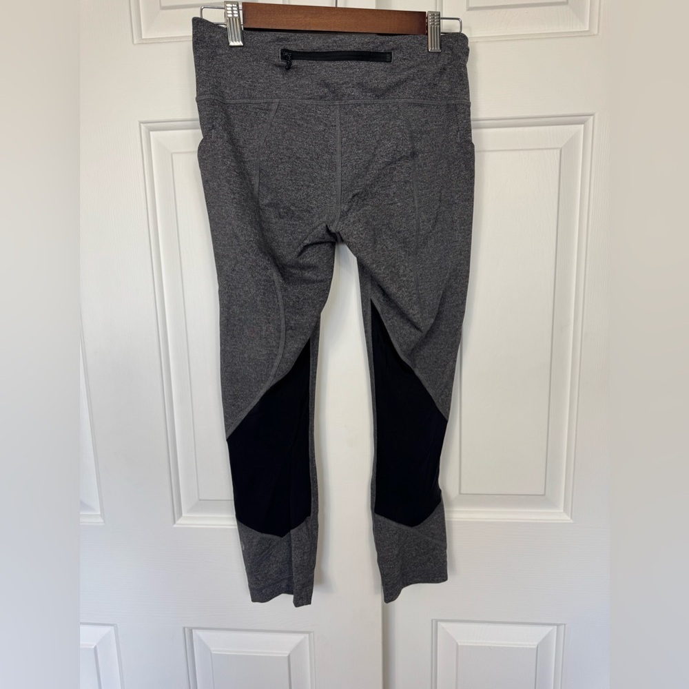 Lululemon‎ Leggings Womens Size 6 Run Speed Crop Black Gray Athleisure